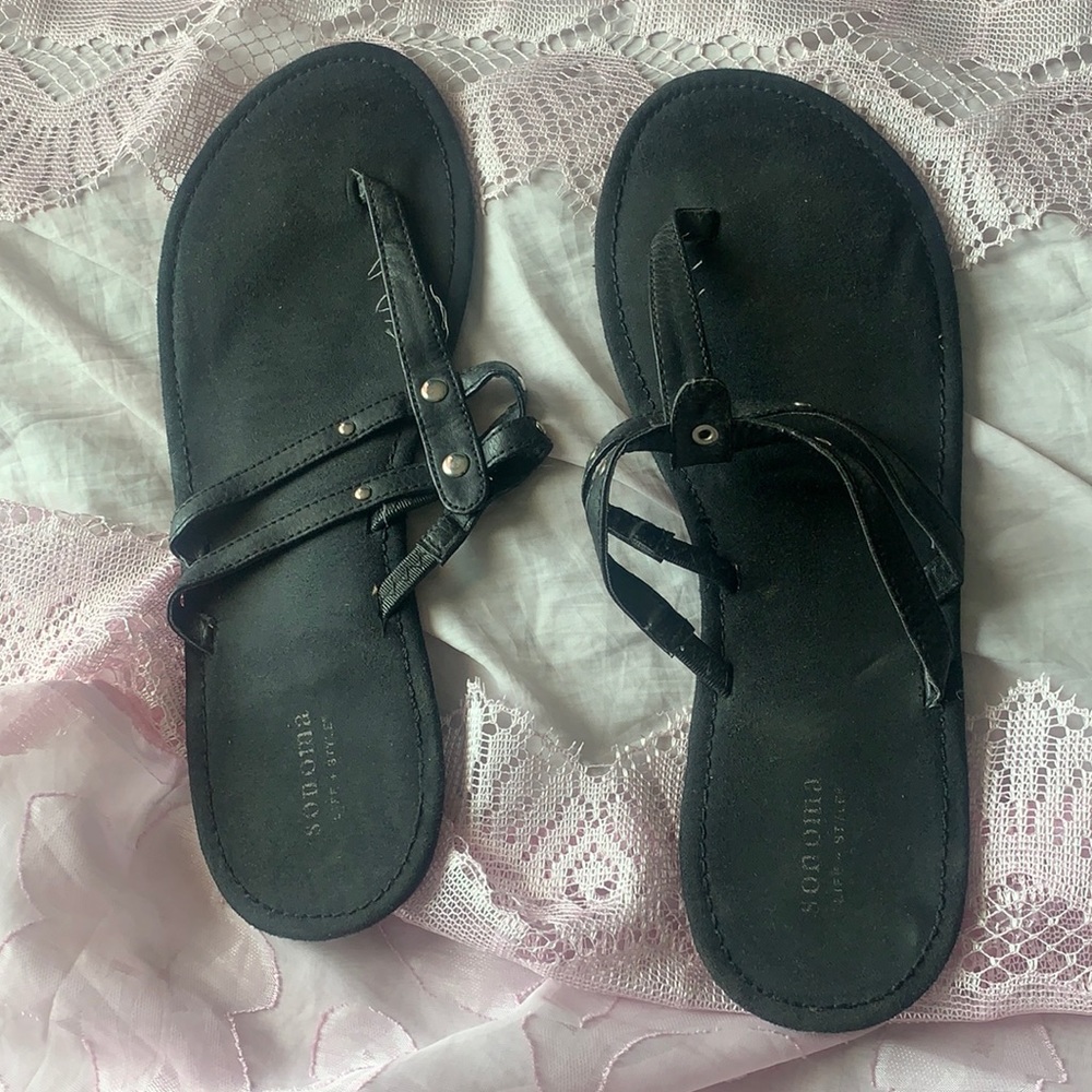 Black studded sandals